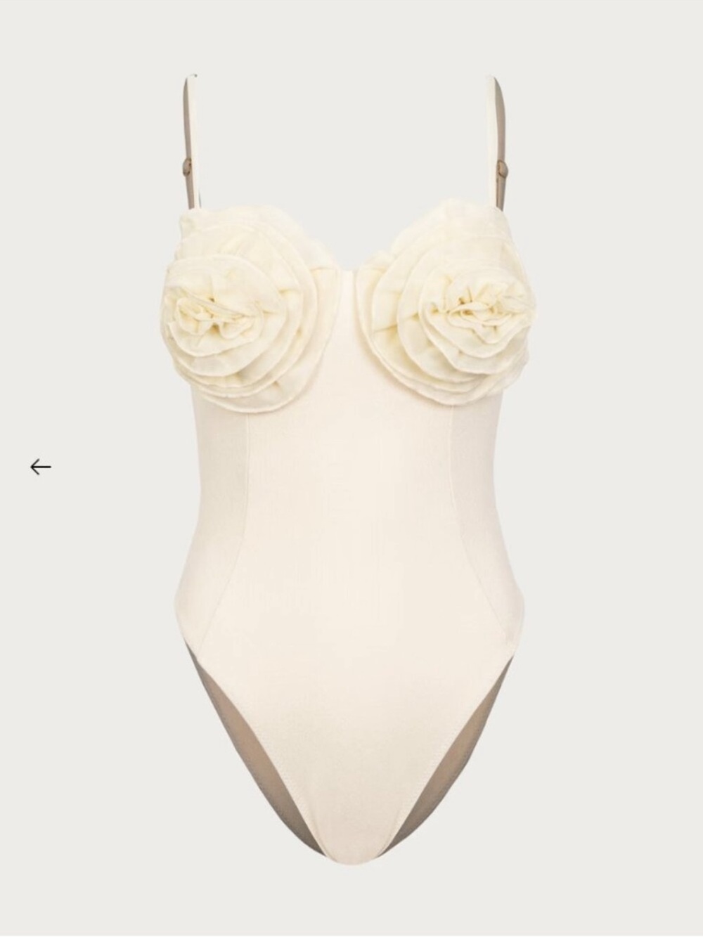 Same Swim Rose One Piece Faux Suede Cream/Cream Size Small NWT